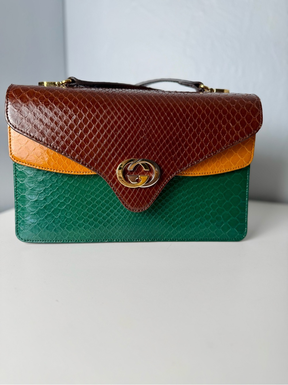 Gucci Zumi Multicolor Python Shoulder Bag